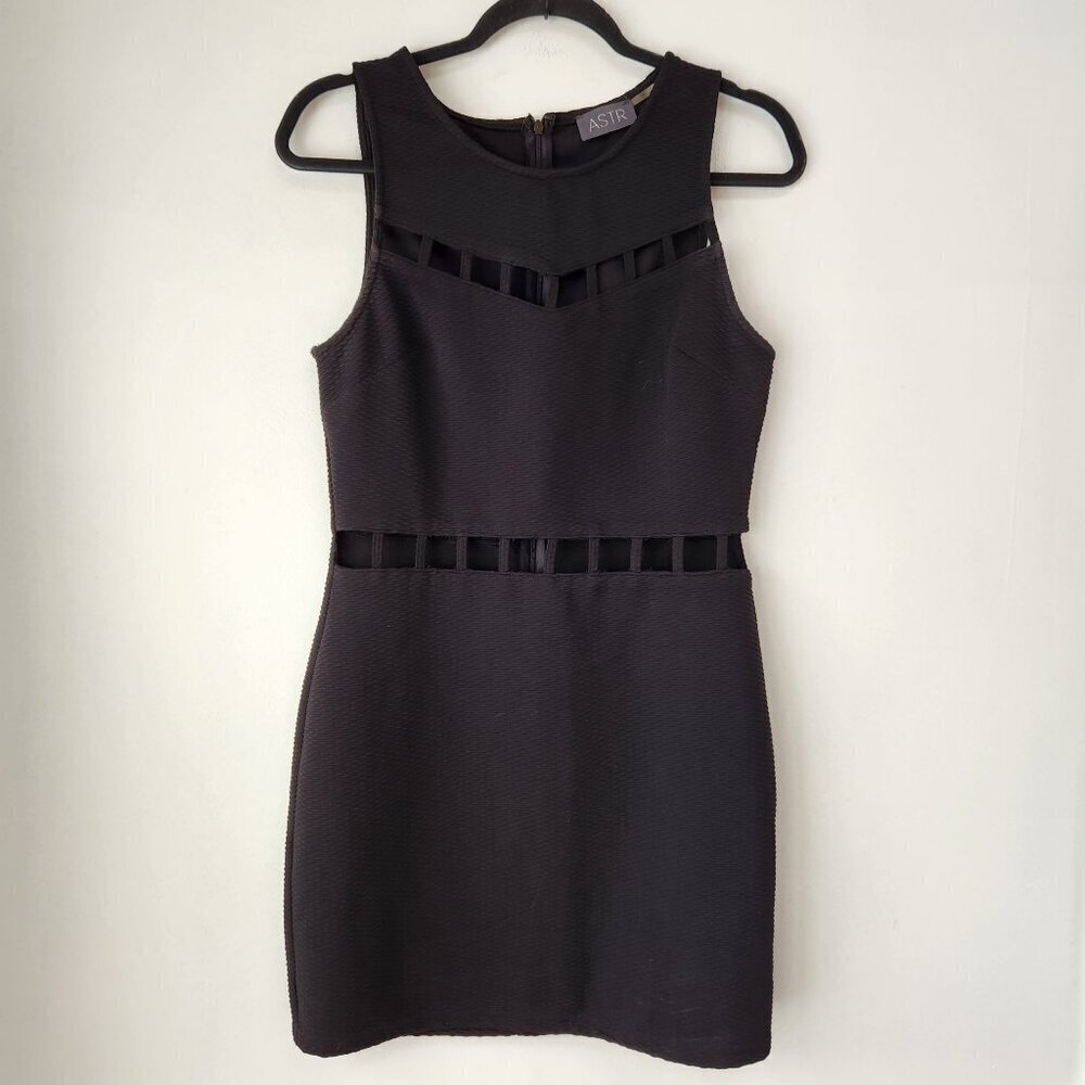 ASTR the Label Little Black Dress LBD Fitted Bodycon Cut-Outs Cocktail Women's L